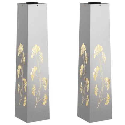 Solar LED Pathway Light 2 pcs Silver Stainless Steel