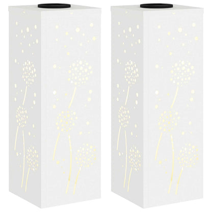 Solar LED Pathway Light 2 pcs White Cold Rolled Steel