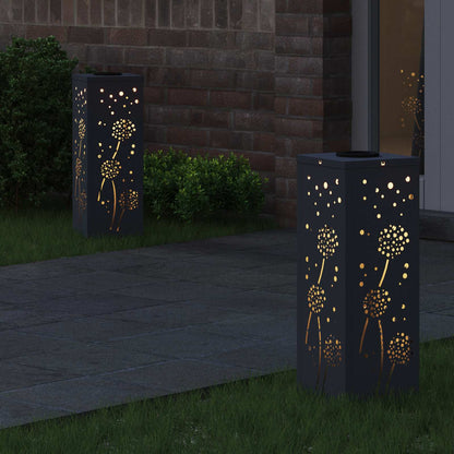 Solar LED Pathway Light 2 pcs Anthracite Cold Rolled Steel
