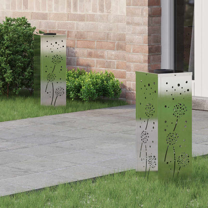 Solar LED Pathway Light 2 pcs Silver Stainless Steel