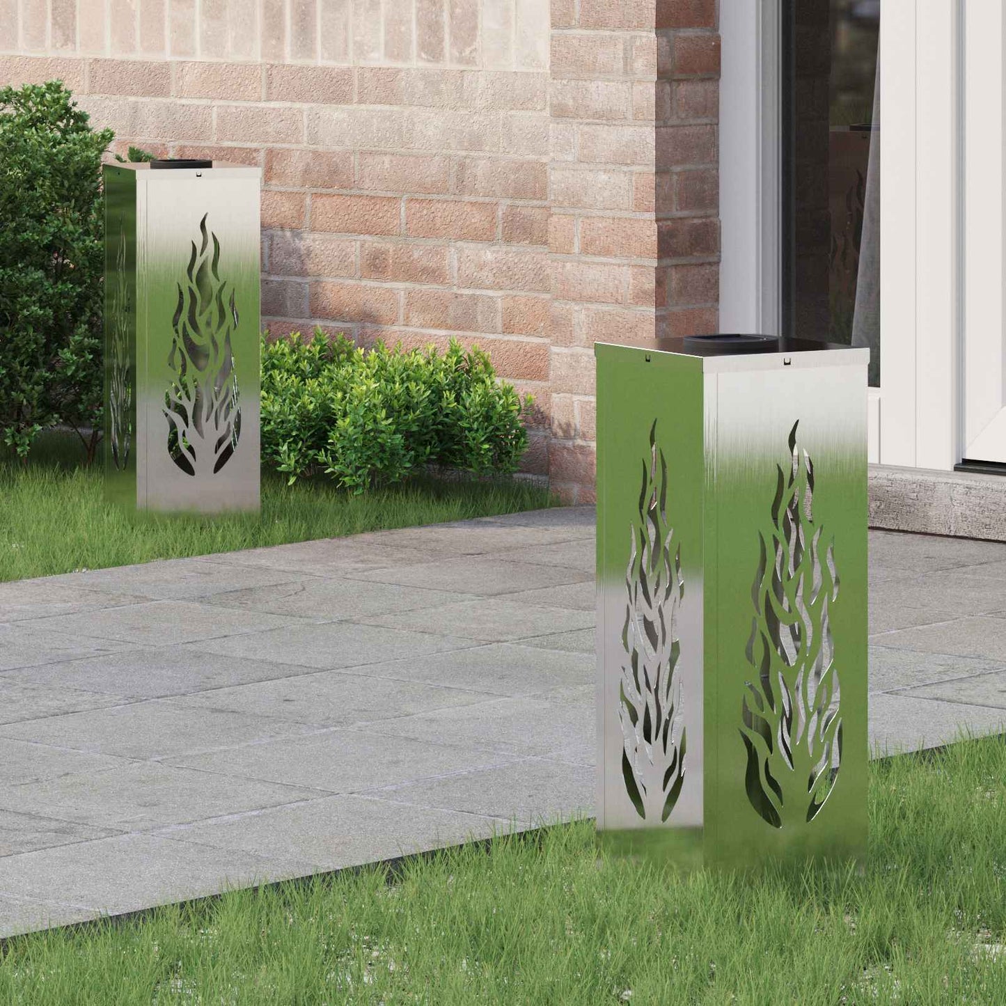 Solar LED Pathway Light 2 pcs Silver Stainless Steel