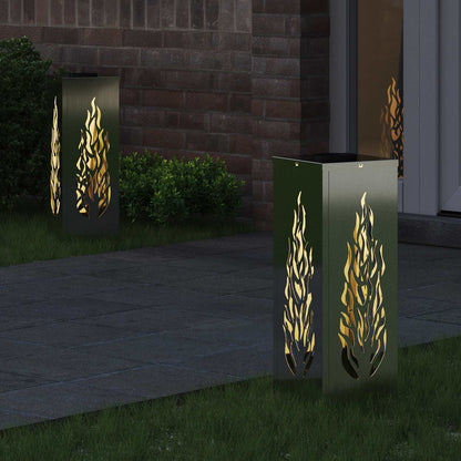 Solar LED Pathway Light 2 pcs Silver Galvanized Steel