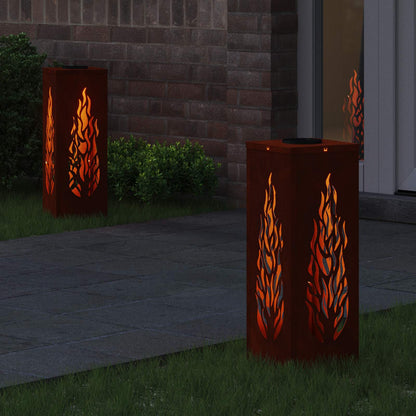 Solar LED Pathway Light 2 pcs Bronze Weathering Steel