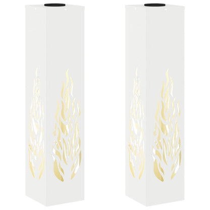 Solar LED Pathway Light 2 pcs White Cold Rolled Steel