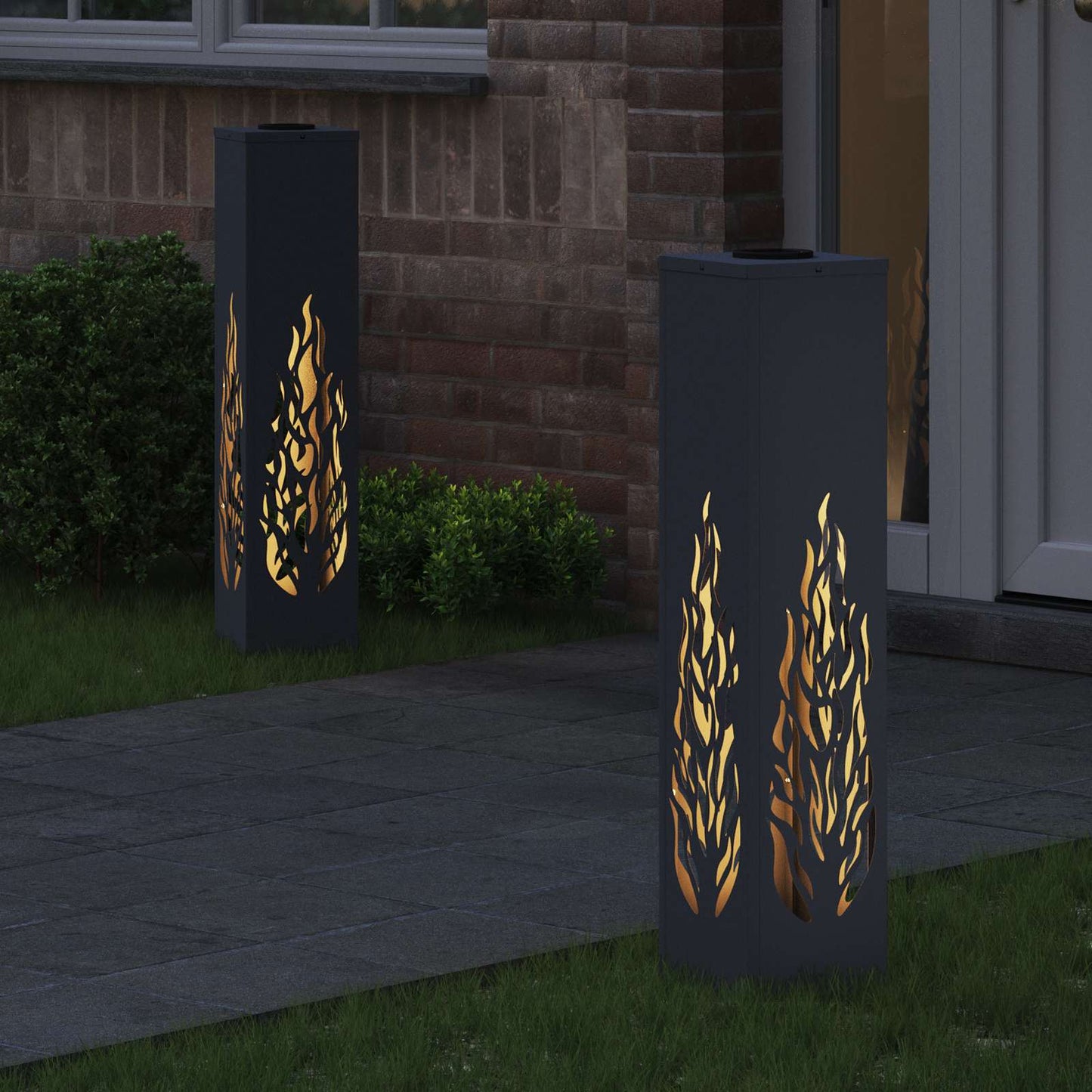 Solar LED Pathway Light 2 pcs Anthracite Cold Rolled Steel
