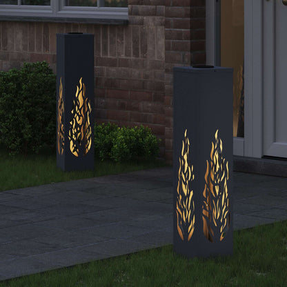 Solar LED Pathway Light 2 pcs Anthracite Cold Rolled Steel