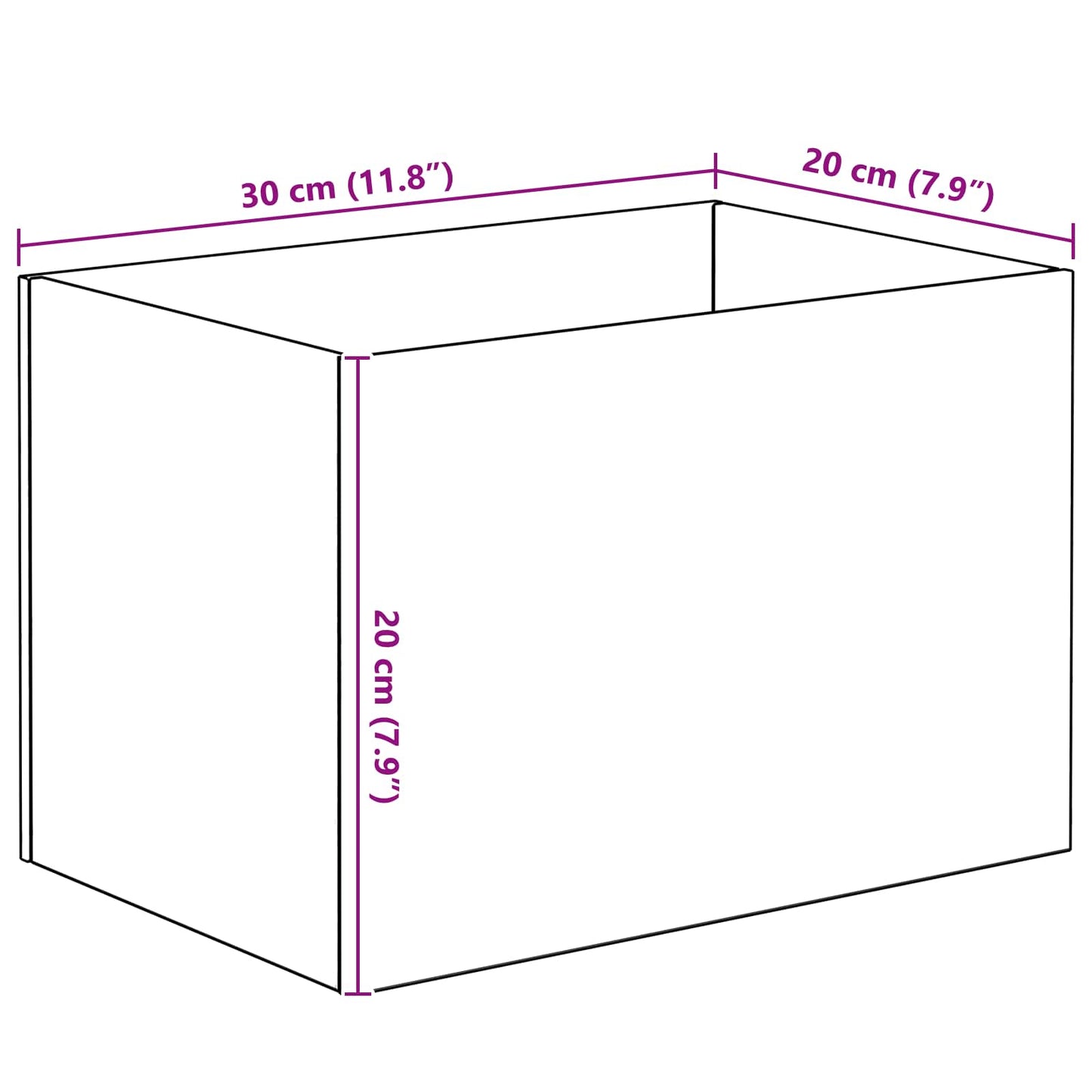 Aquarium with Storage Transparent 30 x 20 x 20 cm Glass