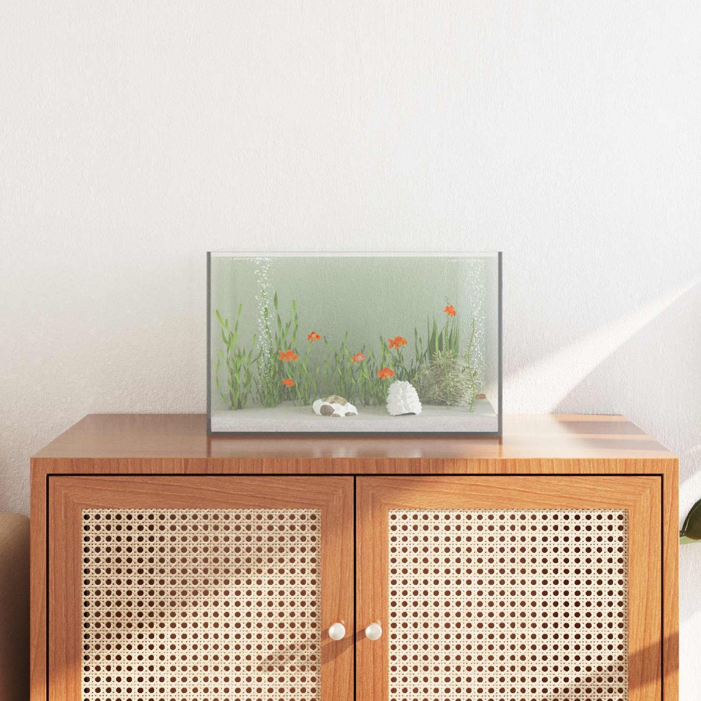 Aquarium with Storage Transparent 40 x 25 x 25 cm Glass