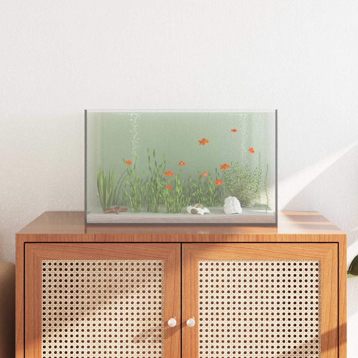 Aquarium with Storage Transparent 50 x 30 x 30 cm Glass