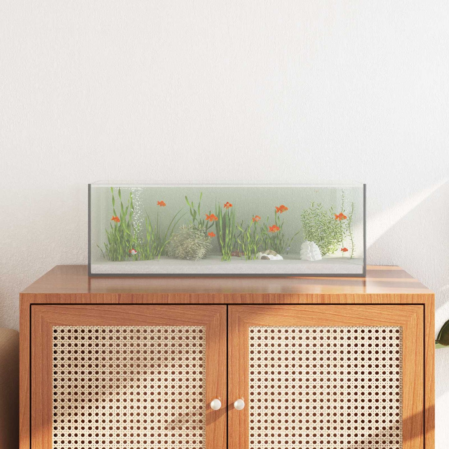 Aquarium with Storage Transparent 60 x 20 x 20 cm Glass