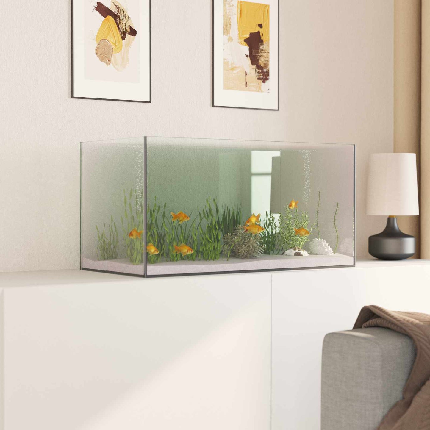 Aquarium with Storage Transparent 60 x 30 x 30 cm Glass