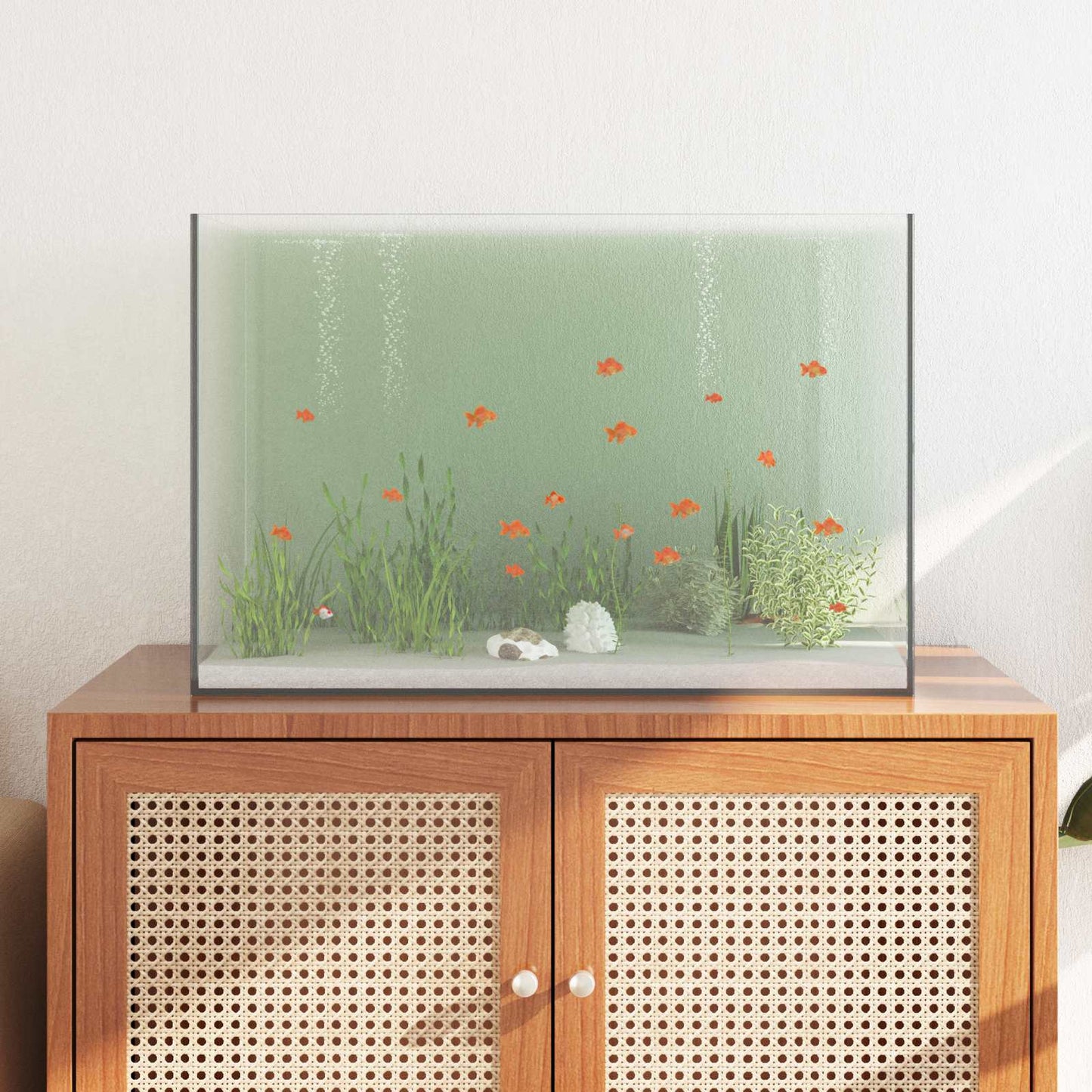 Aquarium with Storage Transparent 60 x 35 x 40 cm Glass