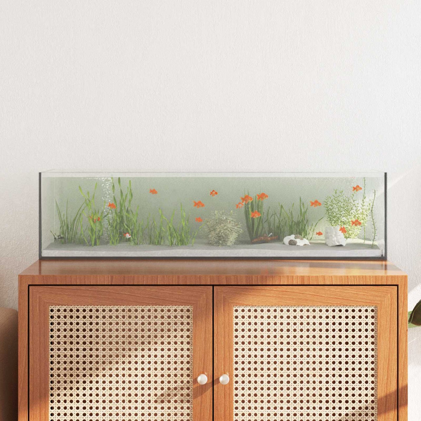 Aquarium with Storage Transparent 80 x 20 x 20 cm Glass