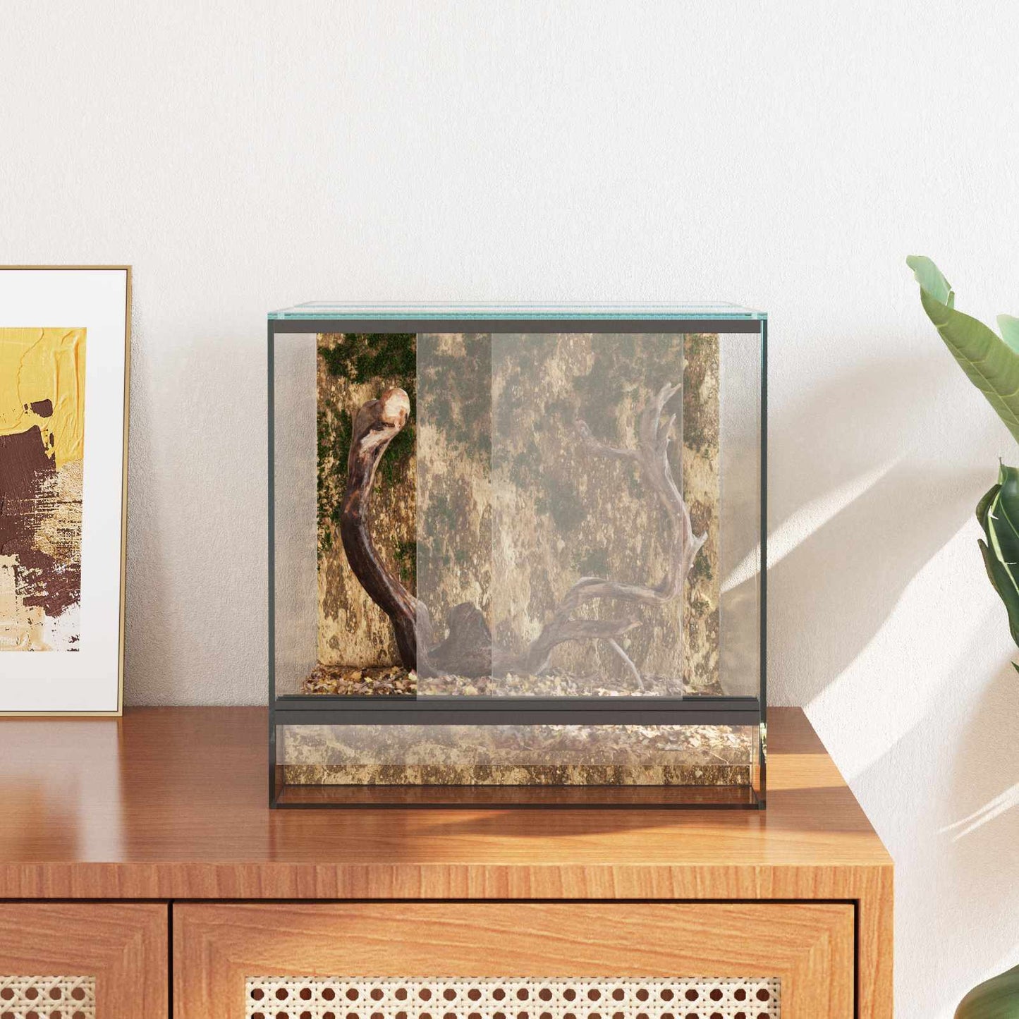 Terrarium with Storage Transparent 30 x 30 x 30 cm Glass