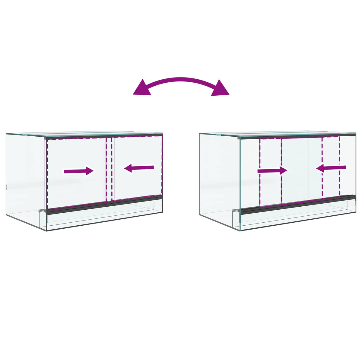 Terrarium with Storage Transparent 50 x 30 x 30 cm Glass