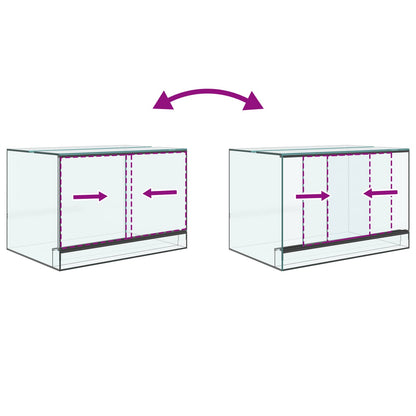 Terrarium with Storage Transparent 60 x 40 x 40 cm Glass