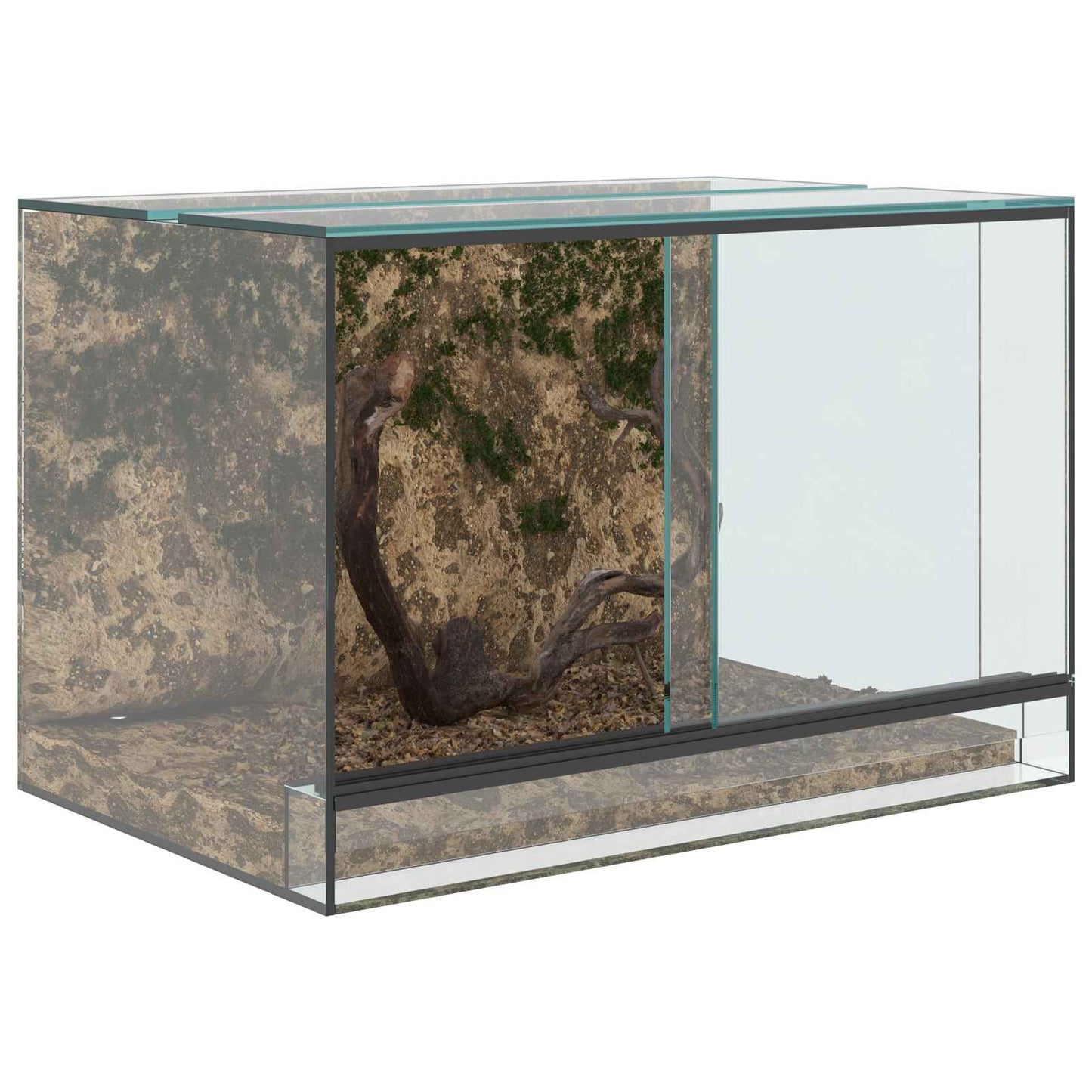 Terrarium with Storage Transparent 60 x 40 x 40 cm Glass