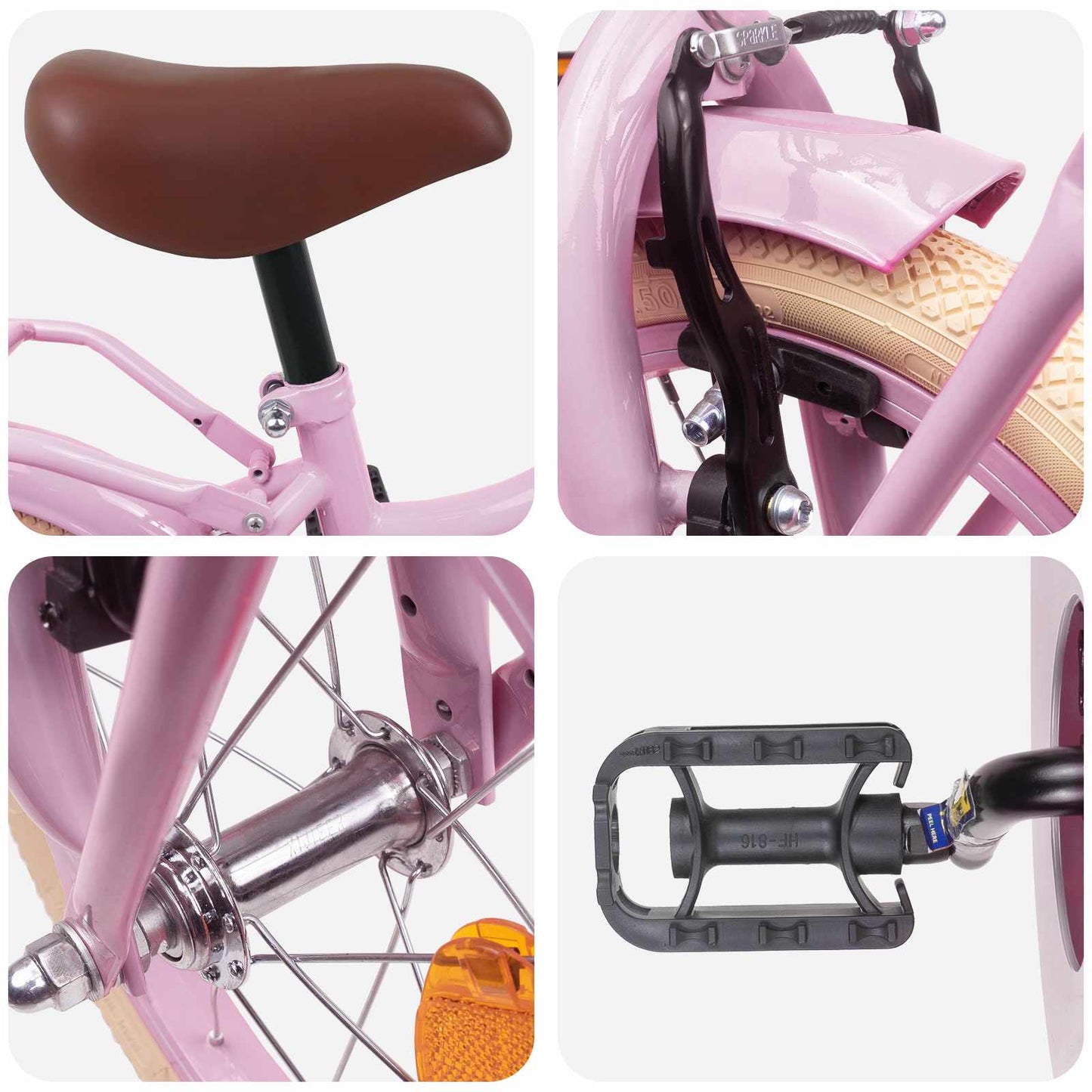 Kids Bike 12 Inches for 2-4 Years Old Light Pink