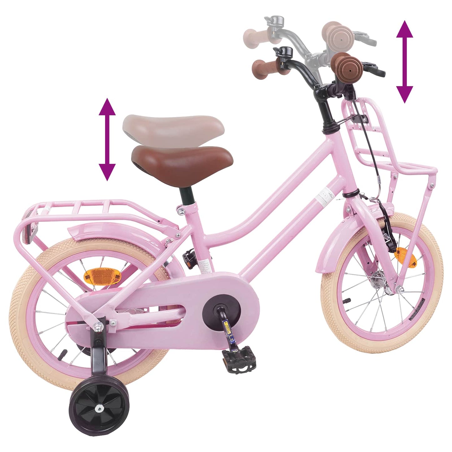 Kids Bike 16 Inches for 4-6 Years Old Light Pink