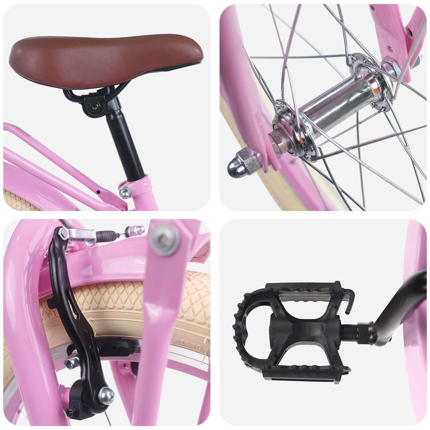 Kids Bike 18 Inches for 5-7 Years Old Light Pink