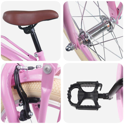 Kids Bike 18 Inches for 5-7 Years Old Light Pink