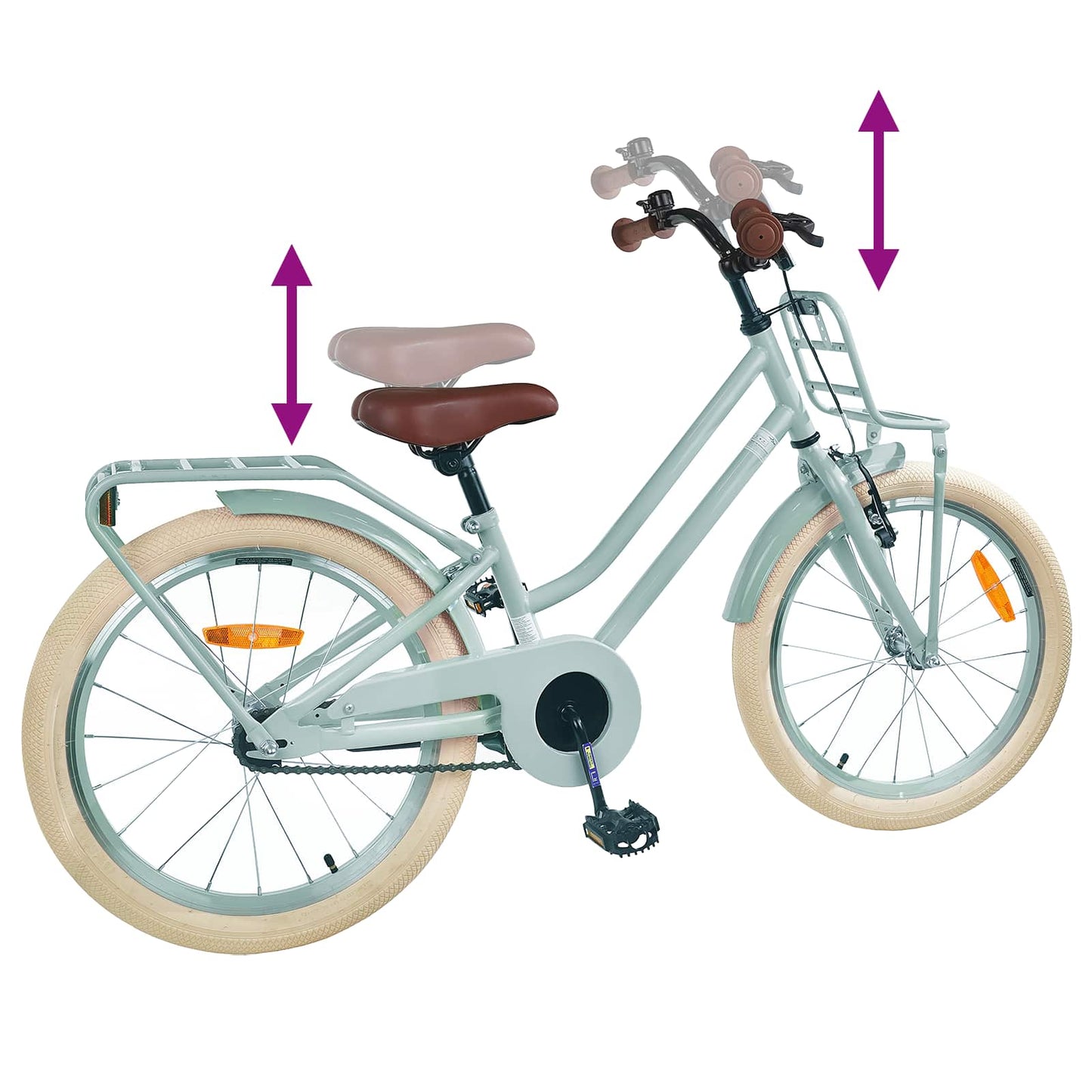 Kids Bike 18 Inches for 5-7 Years Old Light Green