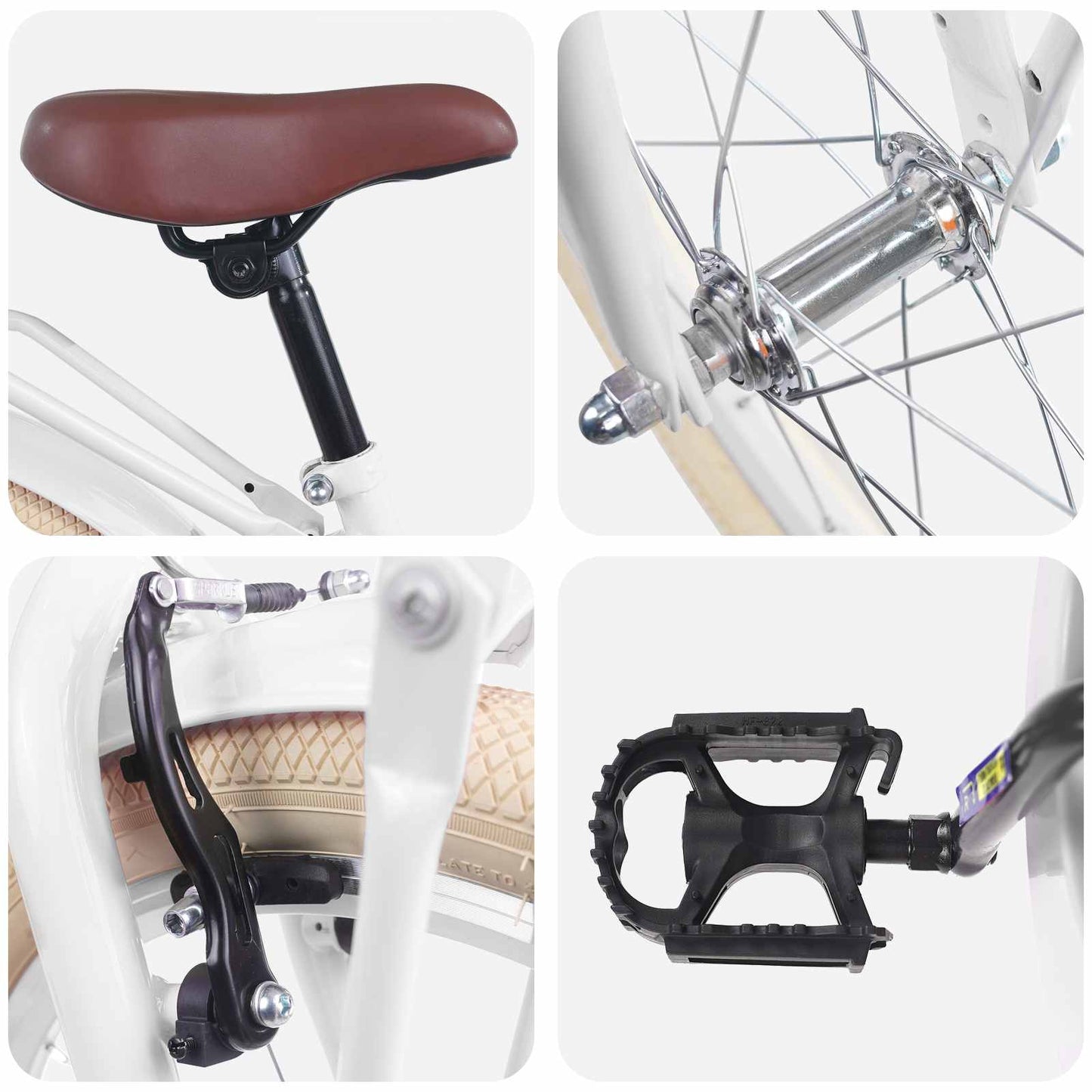 Kids Bike 18 Inches for 5-7 Years Old White