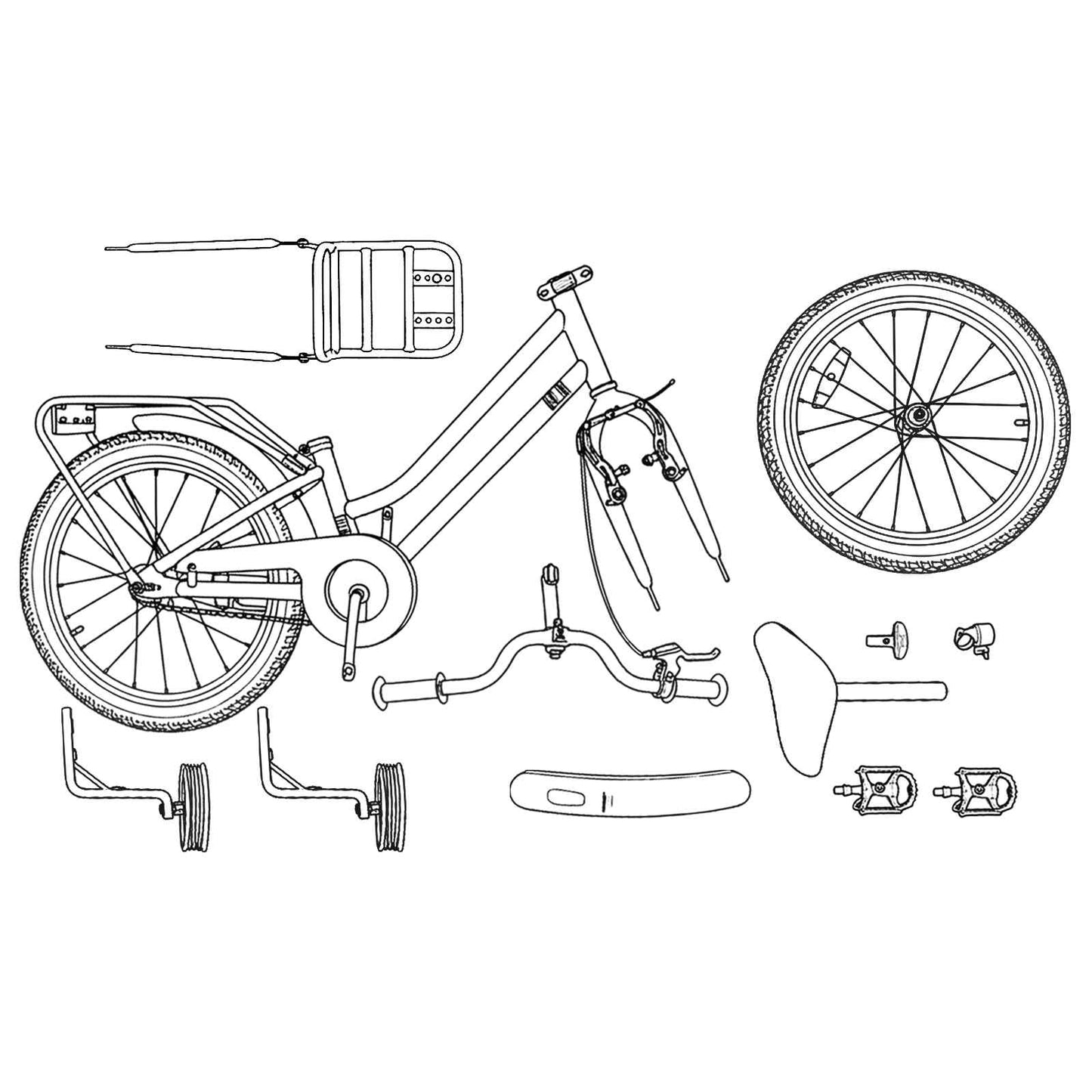 Kids Bike 12 Inches for 2-4 Years Old Dark Pink