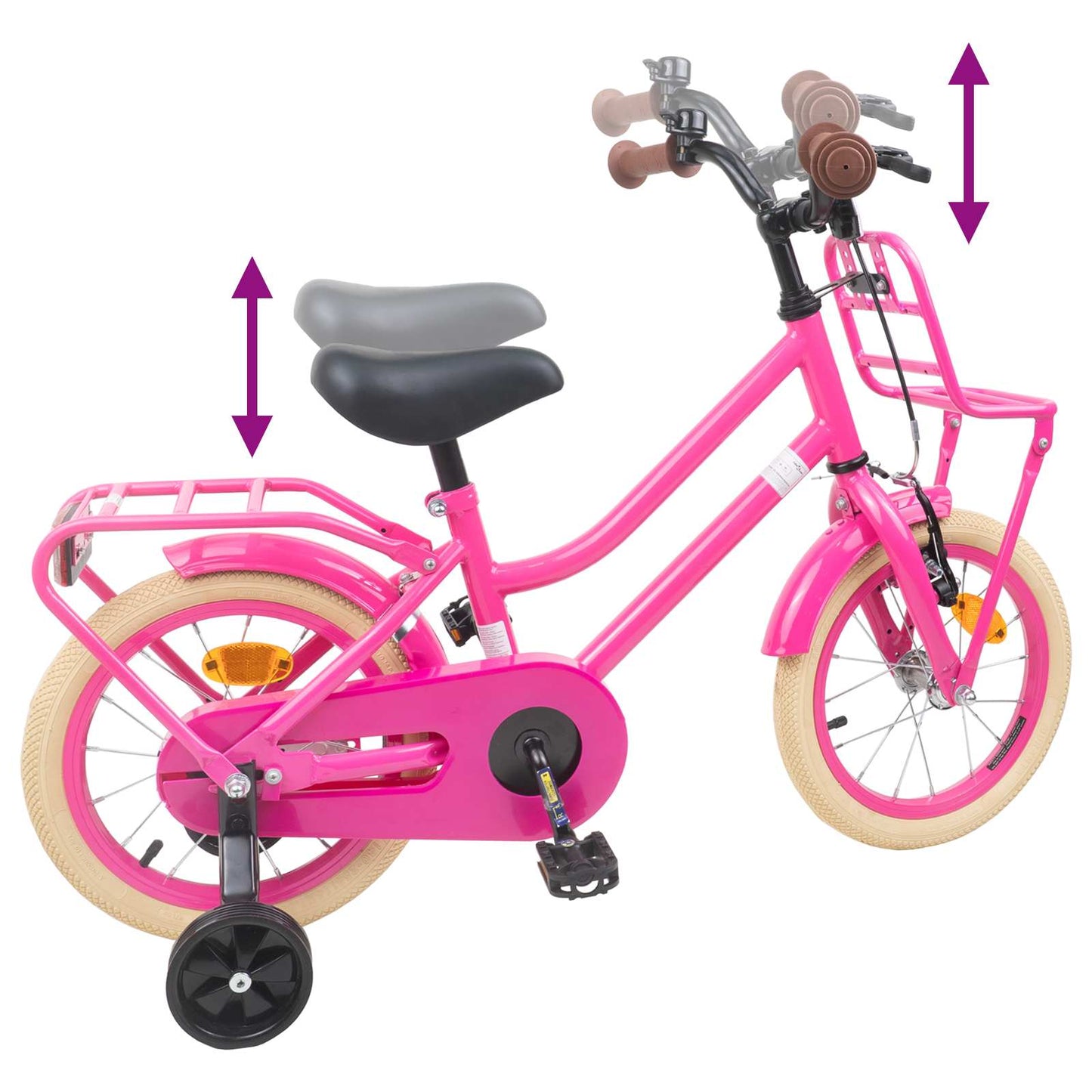 Kids Bike 14 Inches for 3-5 Years Old Dark Pink