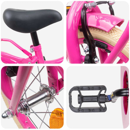 Kids Bike 16 Inches for 4-6 Years Old Dark Pink