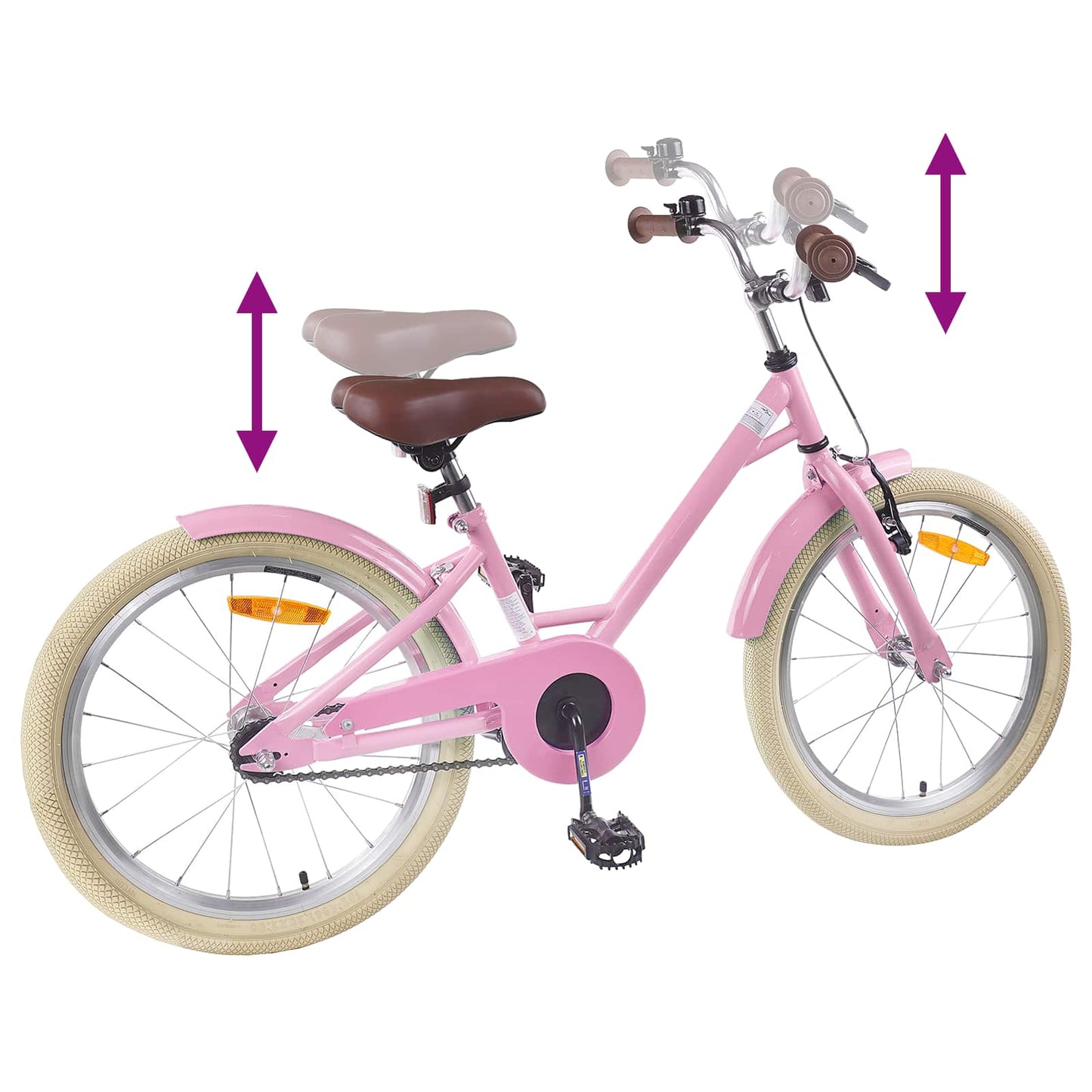 Kids Bike 18 Inches for 5-7 Years Old Light Pink