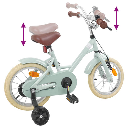 Kids Bike 14 Inches for 3-5 Years Old Light Green