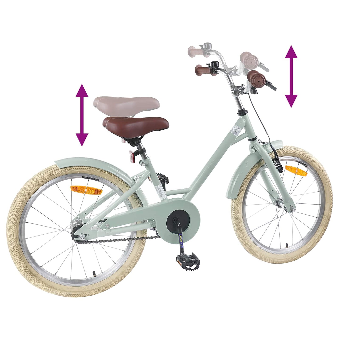Kids Bike 18 Inches for 5-7 Years Old Light Green