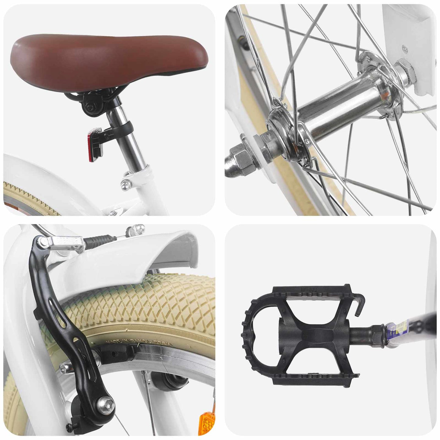 Kids Bike 20 Inches for 6-11 Years Old White