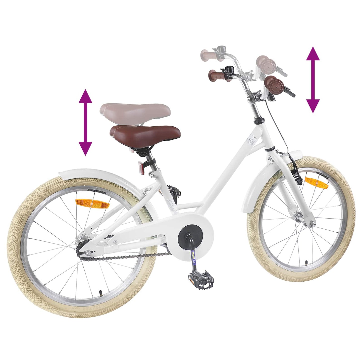 Kids Bike 20 Inches for 6-11 Years Old White