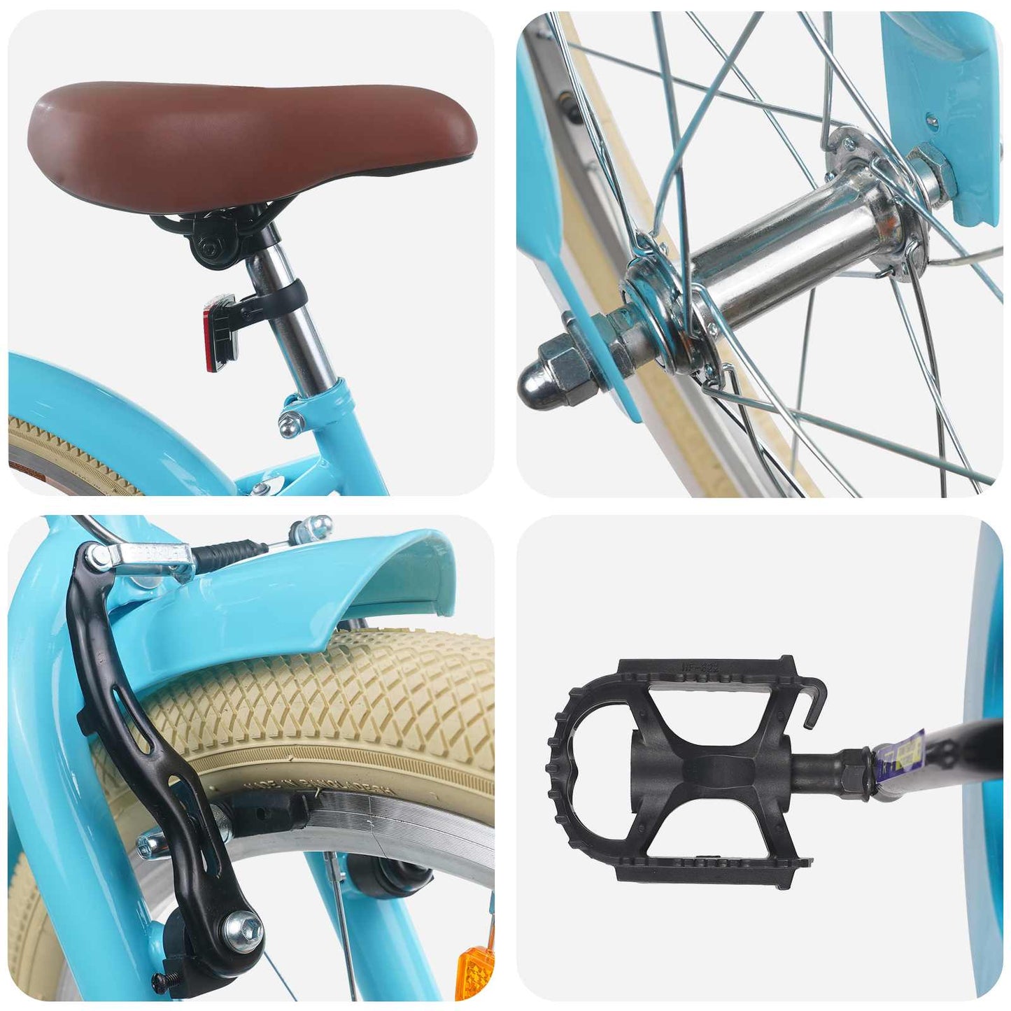 Kids Bike 20 Inches for 6-11 Years Old Light Blue