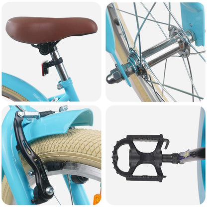 Kids Bike 20 Inches for 6-11 Years Old Light Blue