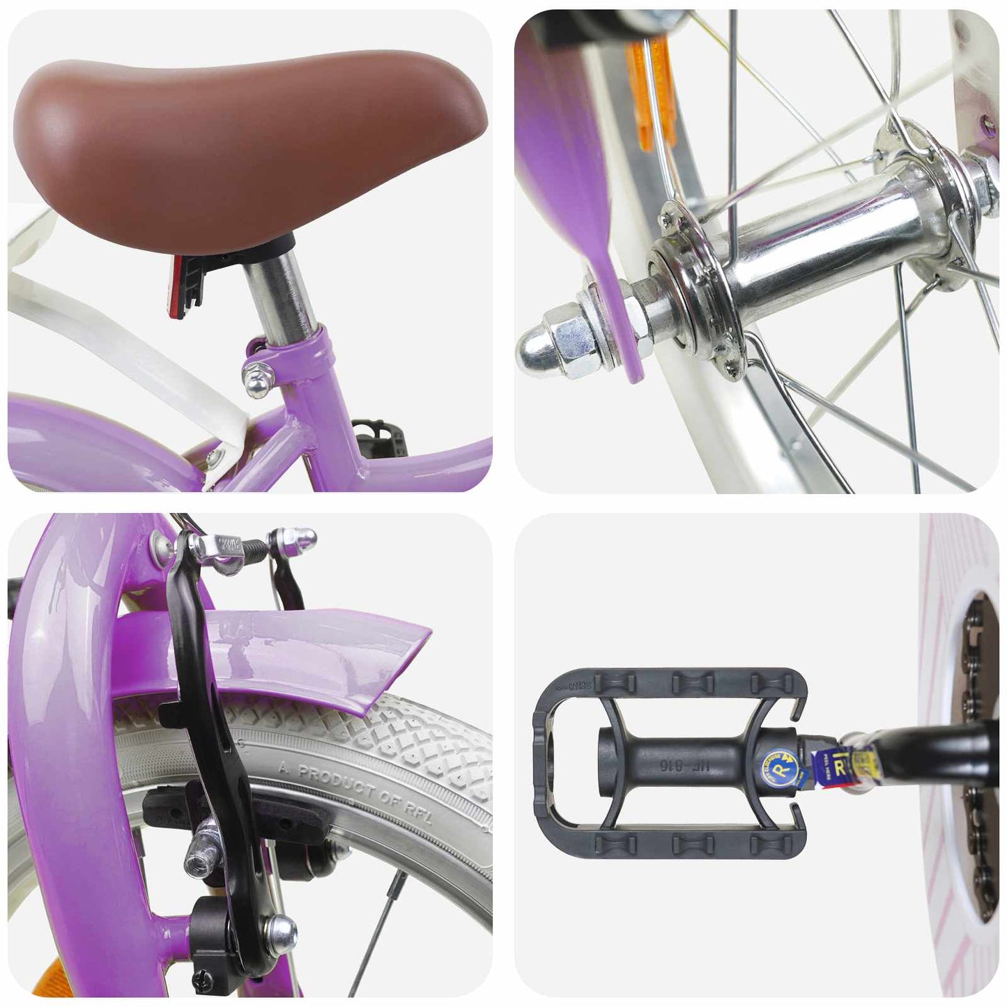 Kids Bike 14 Inches for 3-5 Years Old Purple