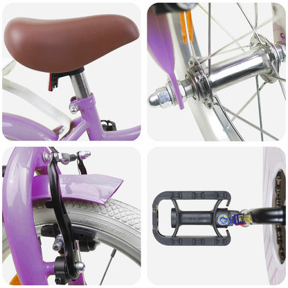 Kids Bike 14 Inches for 3-5 Years Old Purple