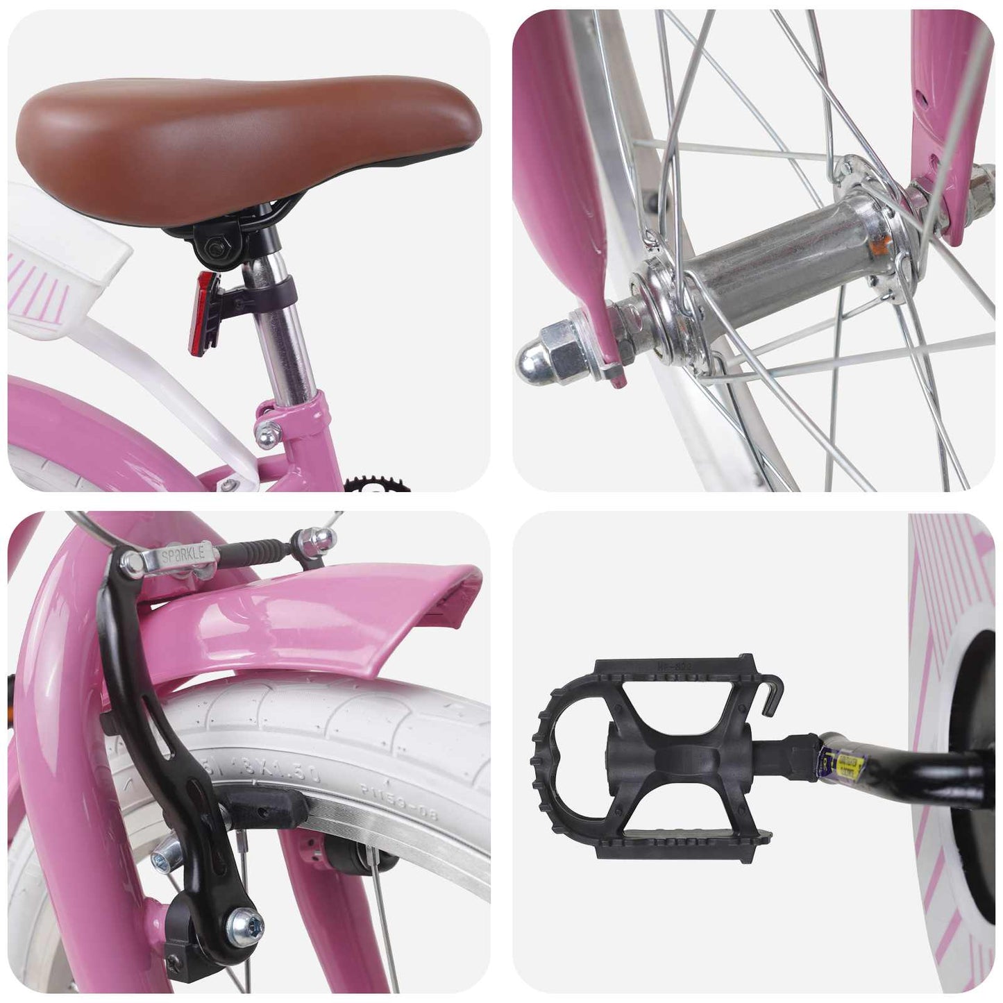 Kids Bike 18 Inches for 5-7 Years Old Light Pink