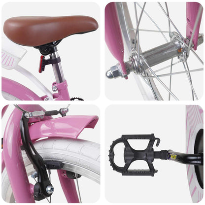 Kids Bike 18 Inches for 5-7 Years Old Light Pink