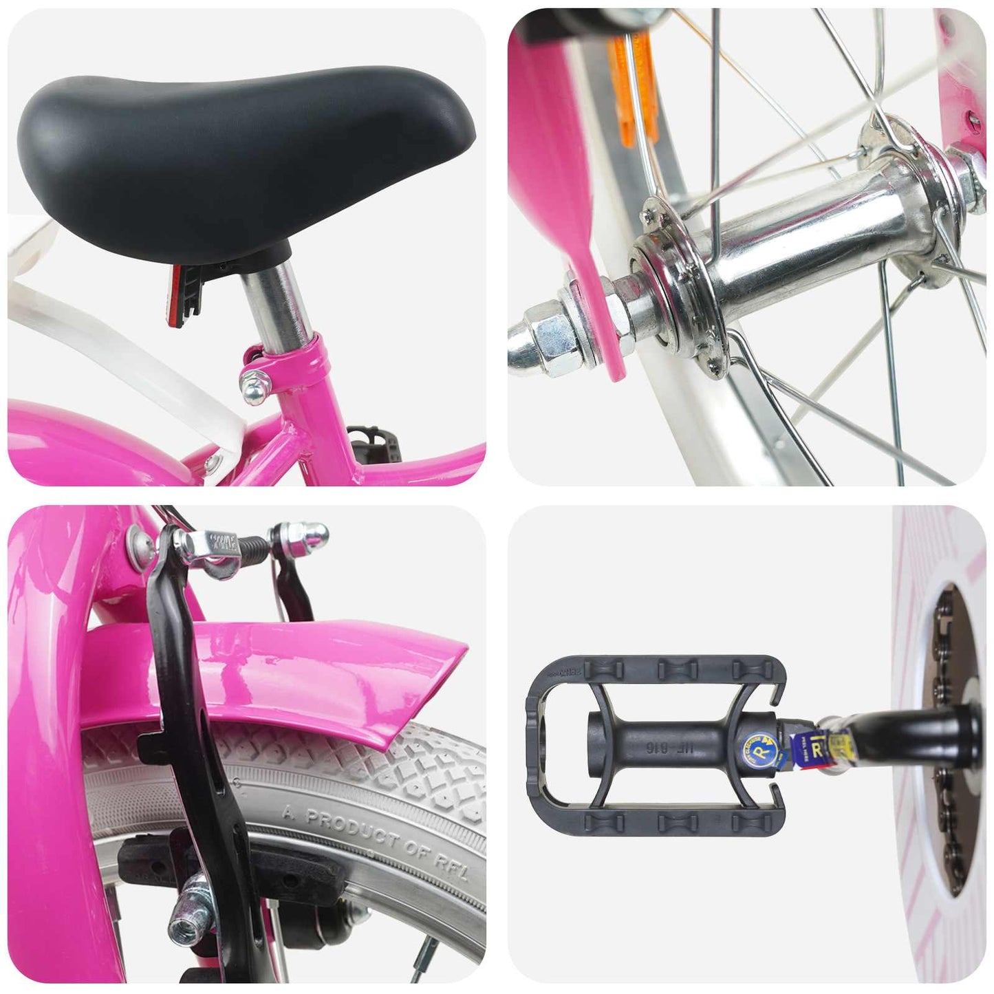 Kids Bike 16 Inches for 4-6 Years Old Dark Pink