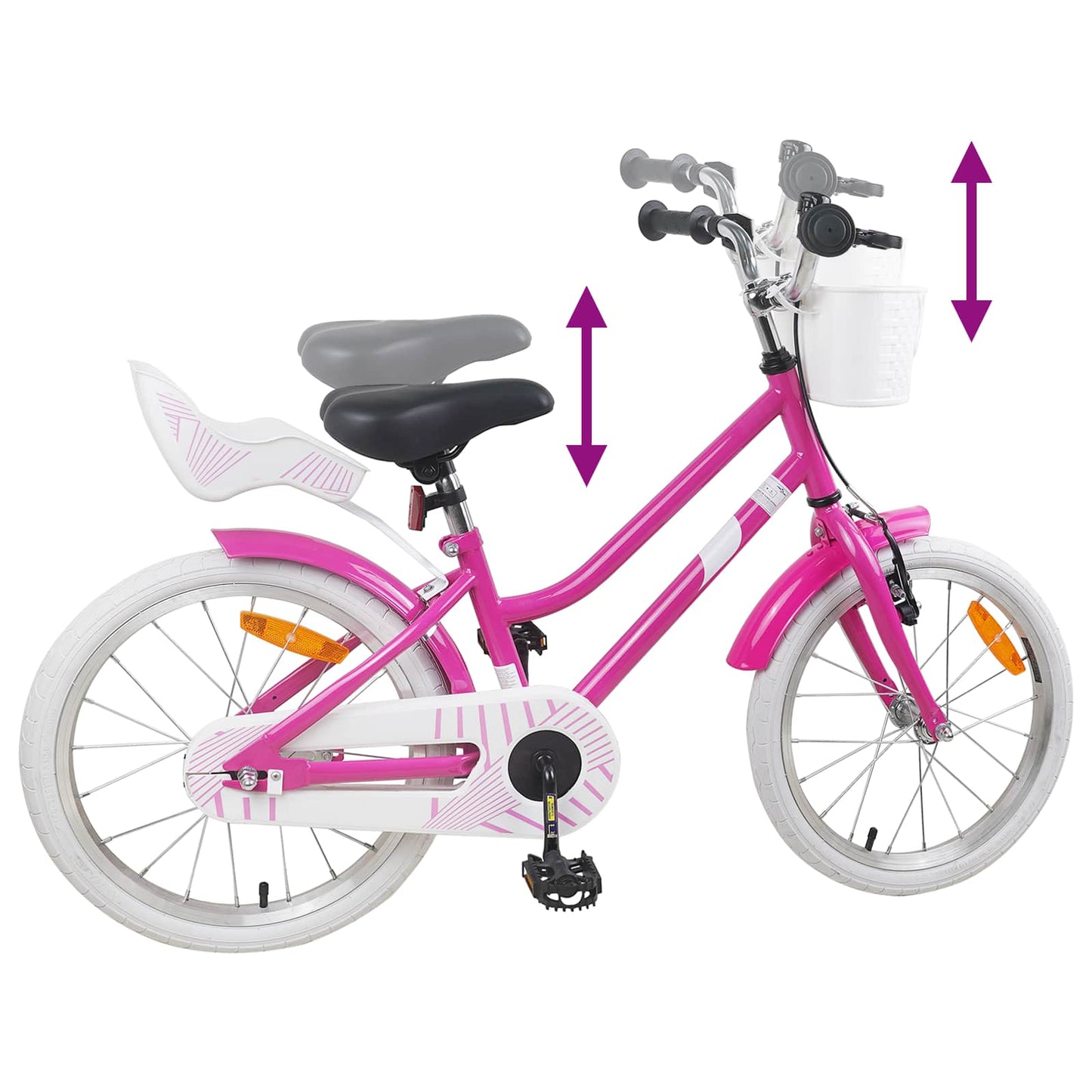 Kids Bike 18 Inches for 5-7 Years Old Dark Pink