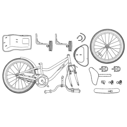 Kids Bike 12 Inches for 2-4 Years Old White