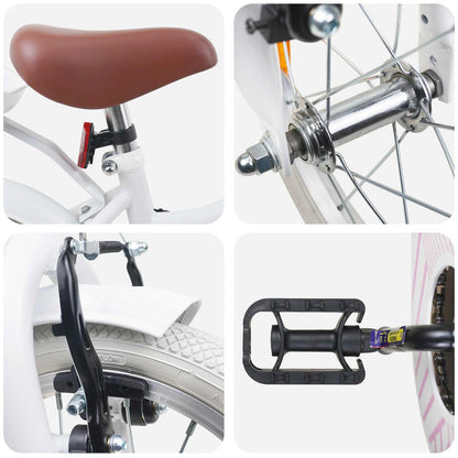 Kids Bike 14 Inches for 3-5 Years Old White