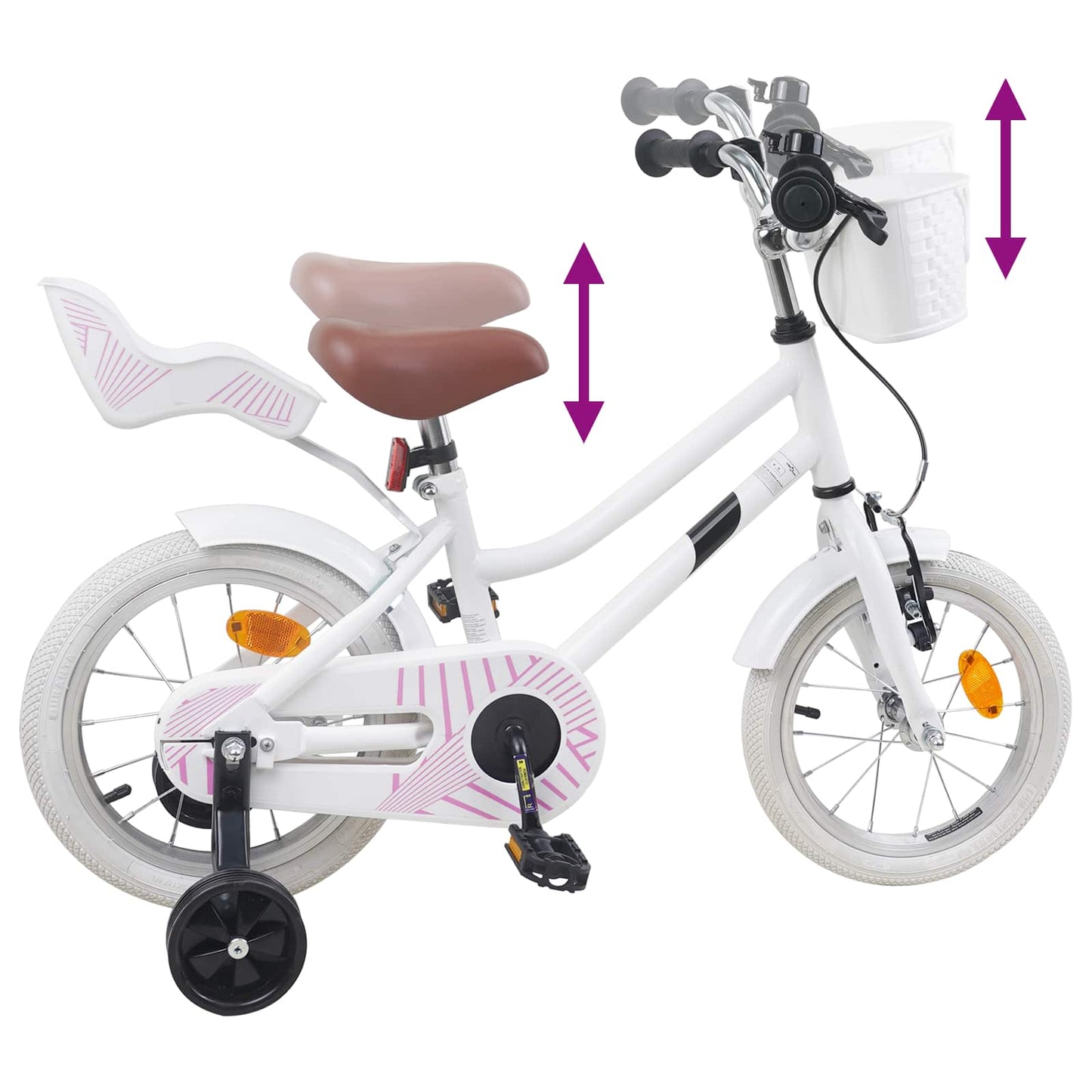 Kids Bike 14 Inches for 3-5 Years Old White