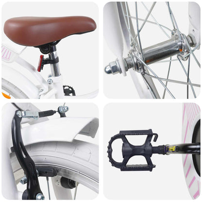 Kids Bike 18 Inches for 5-7 Years Old White
