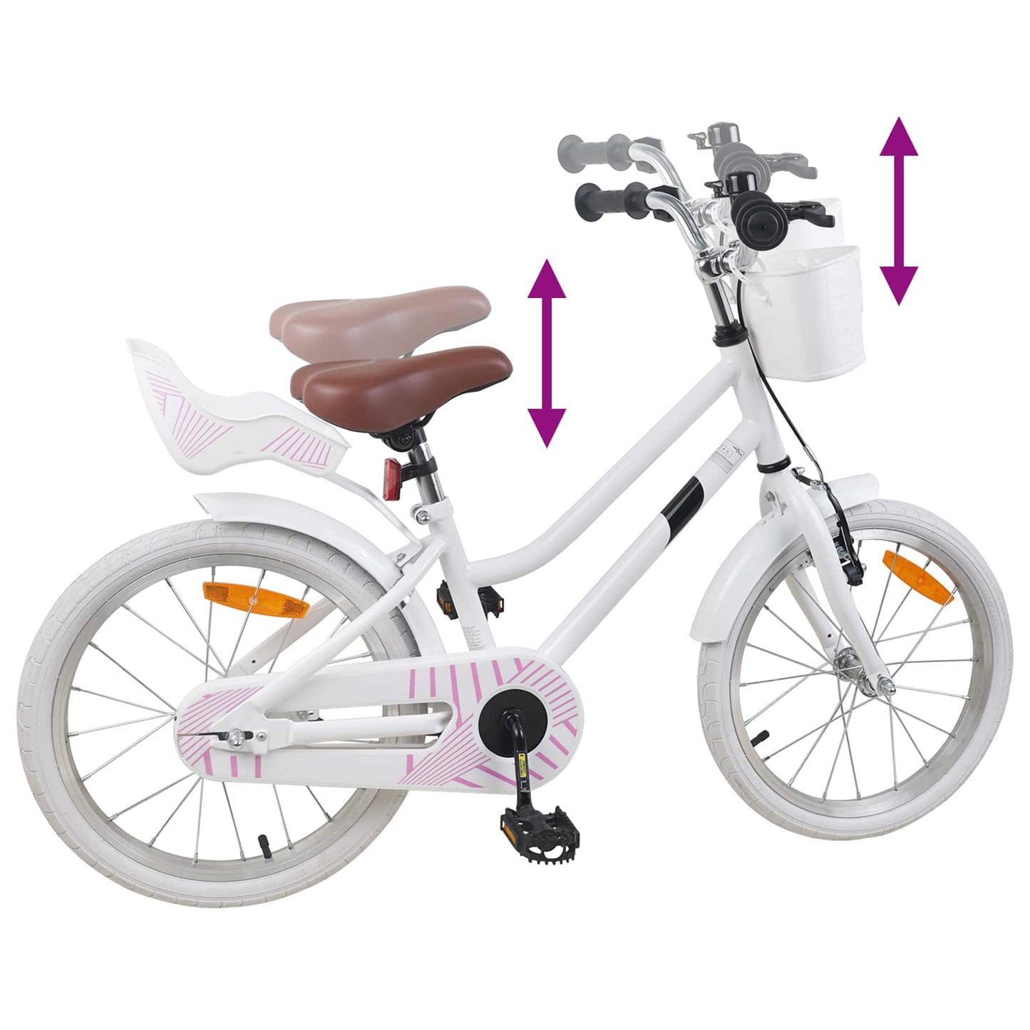 Kids Bike 18 Inches for 5-7 Years Old White