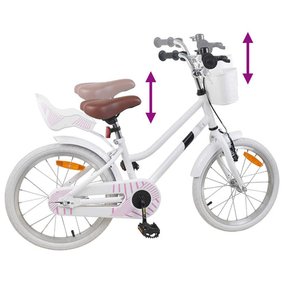 Kids Bike 18 Inches for 5-7 Years Old White