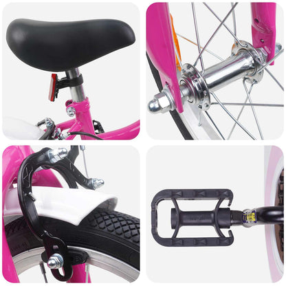 Kids Bike 14 Inches for 3-5 Years Old Pink White